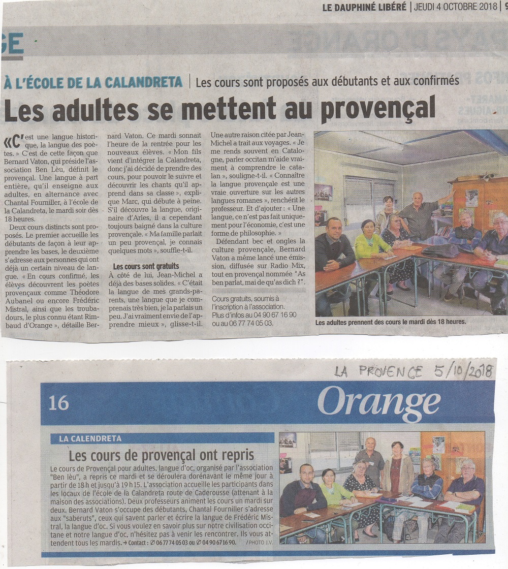 Articles sus lo cors d occitan